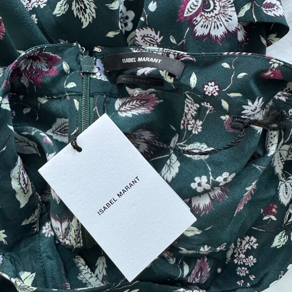 NWT Isabel Marant Green Floral print "Ginkinali" Skirt, Size 34. Fits like XXS - Picture 8 of 11